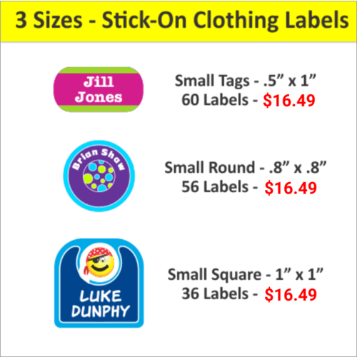 Stick On Clothing Labels Peel and Stick Clothing Labels IdentaMe Labels