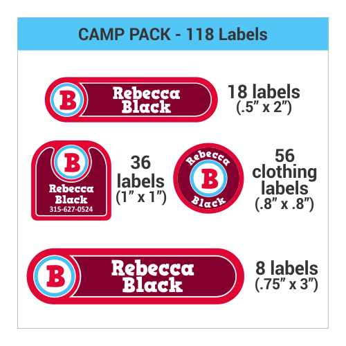 Camp Label Packs | Label For Camp | IdentaMe Labels