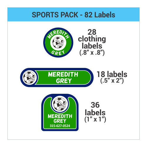 Sports Name Tags Label Packs IdentaMe Labels